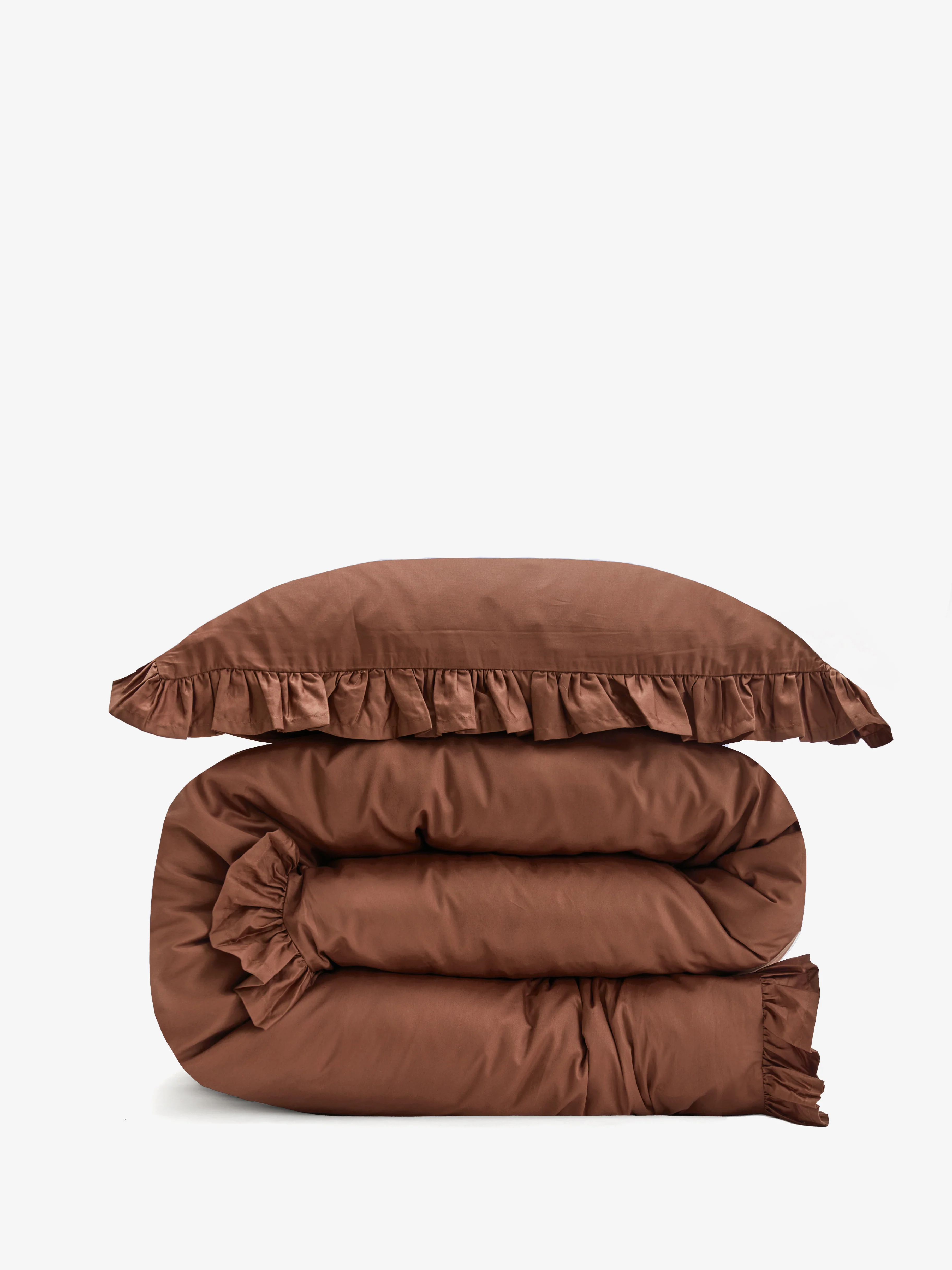 סט מצעי סאטן 500 Hazelnut Ruffle