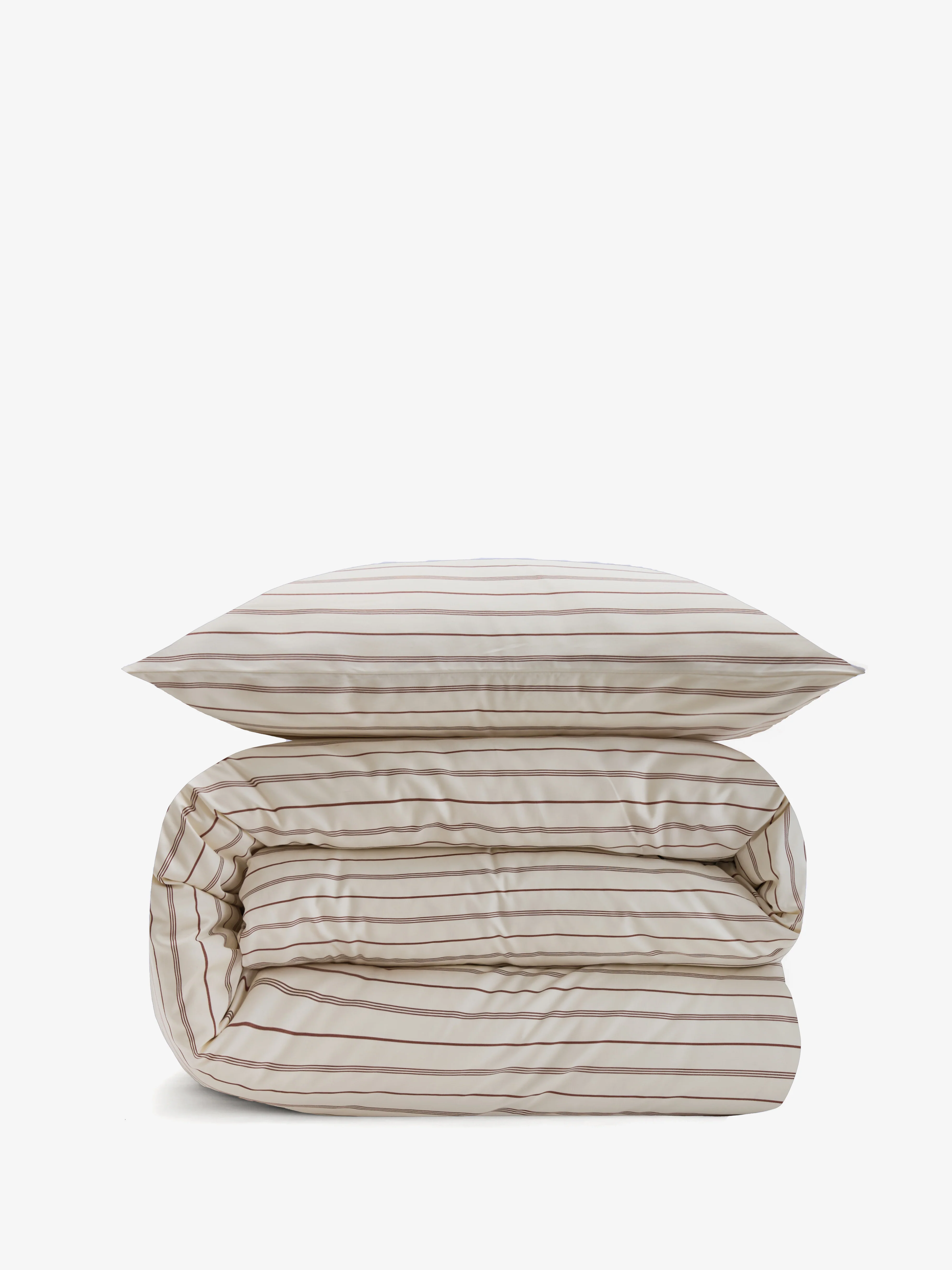 סט מצעי סאטן 500 Hazelnut Stripes